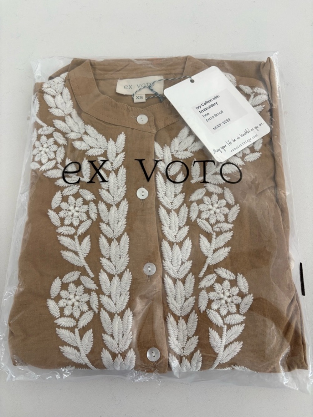 Ex Voto Ivy Caftan with Embroidery Dress NWT - Picture 3 of 8